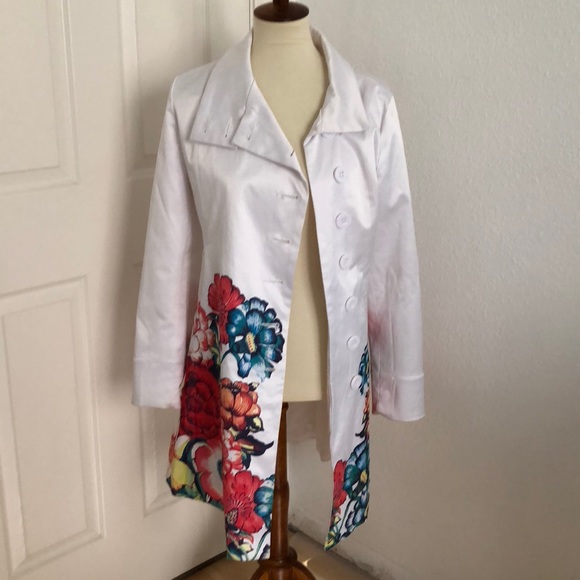 Desigual White Floral Jacket 